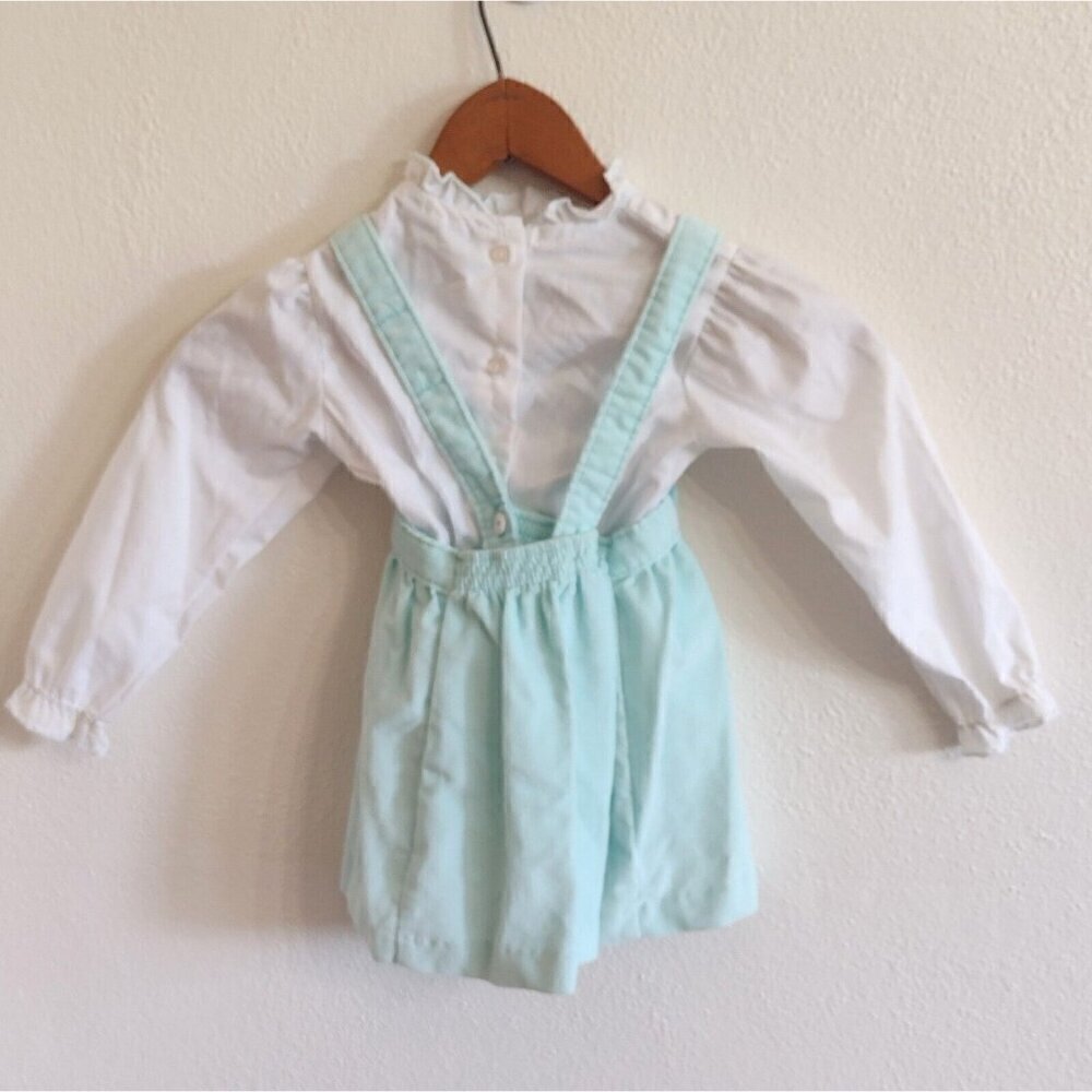 Vintage Carters Corduroy Jumper Dress & White Blouse Shirt Outfit Girls 24M - Picture 4 of 6